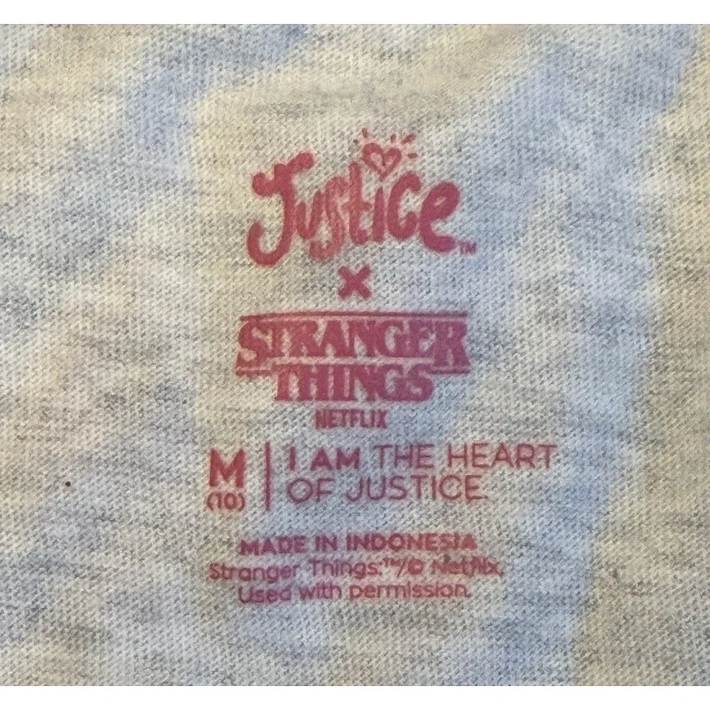 Justice Stranger Things Skater Rink O Mania Roller Skates‎ Shirt Size Medium 10
